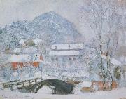 Claude Monet Sandviken Village in the Snow USA oil painting artist